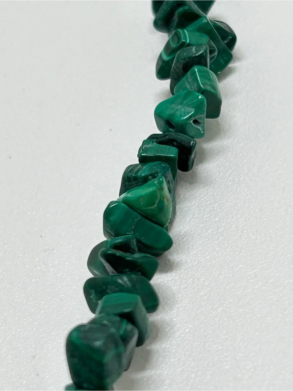 Long Malachite Nugget Necklace, Stone, Boho